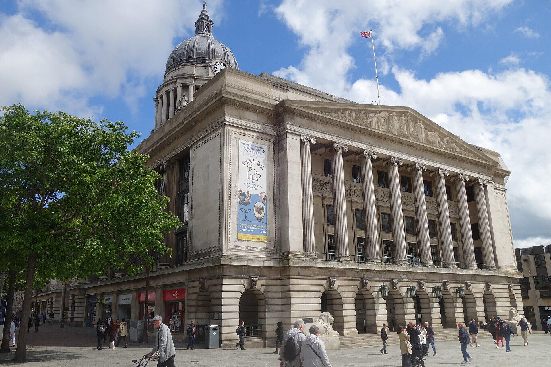 Nottingham Council House and its dome overlooking Old Market Square